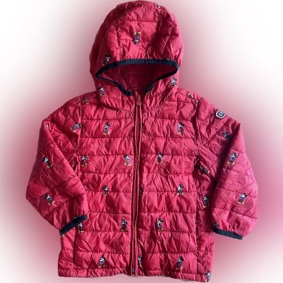 Baby Gap Disney Mickey Mouse Cold Control Lightweight Puffer Jacket Size 4 Boys - Picture 2 of 9